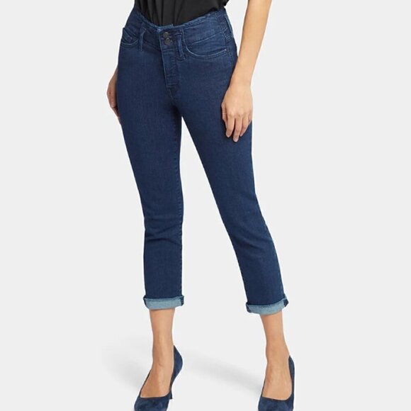 NWT NYDJ Women’s Blue Chloe Capri Hollywood Jeans Mystique Size 14 - Picture 1 of 10